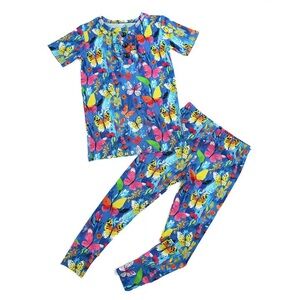 Aurora Bamboo Cotton Colorful Butterfly Kids Pajamas